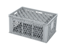 Glazenkrat 600 x 400 mm - voor 40 glazen: max. hoogte 255 mm / max. &Oslash; 65 mm - dubbele vakverdeling - grijs