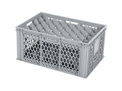 Casier &agrave; verres BASIC - 600 x 400 x H 280 mm pour 40 verres - ht. de verre max. 255mm - &Oslash; max. 65mm