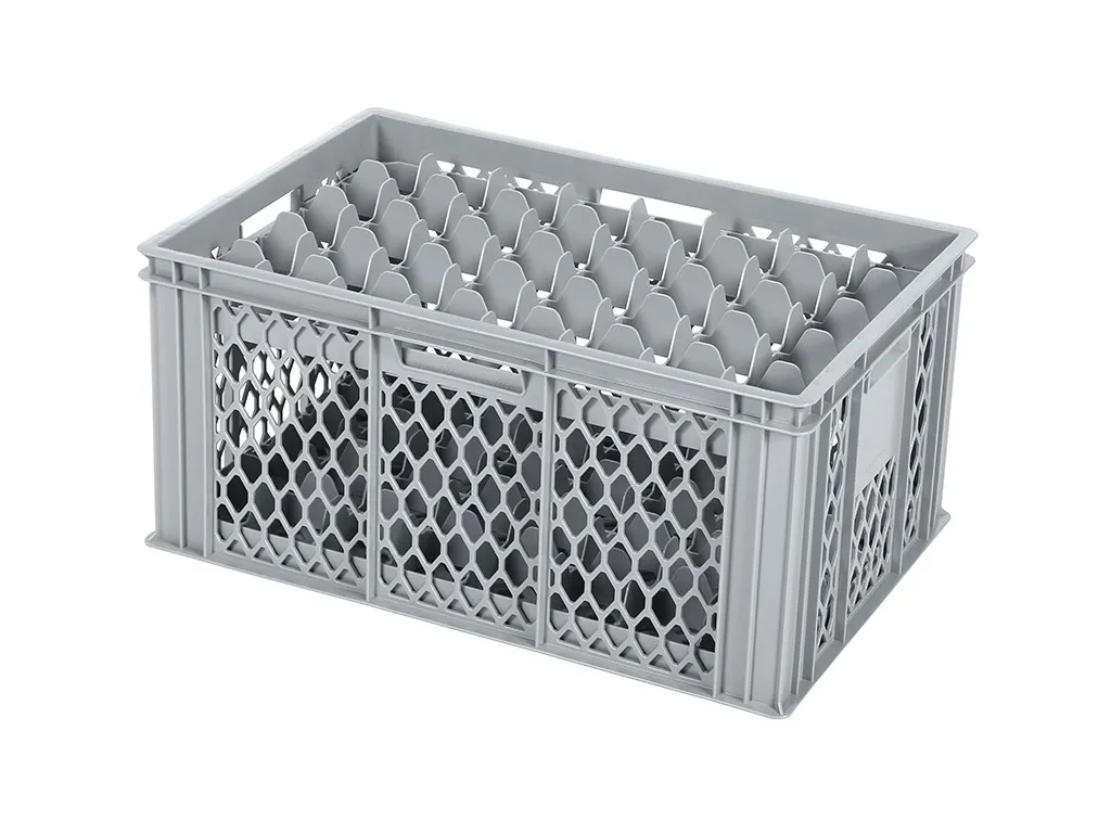 Glass crate BASIC - 600 x 400 x H 280 mm for 40 glasses - max. height 255 mm - max. Ø 65 mm