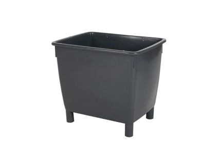 Bac de transport 210 litres - 800 x 600 mm - embo&icirc;table - sur pieds - gris