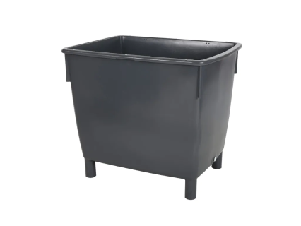 Bac de transport 400 litres - 945 x 725 mm - embo&icirc;table - sur pieds - gris