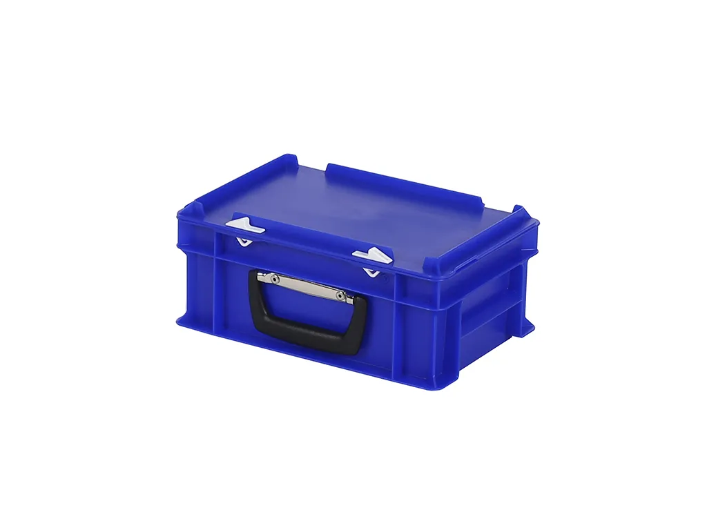 SOLID LINE Kunststoffkoffer - 300 x 200 x H 133 mm - Blau - Behälter mit Deckel und Griff
