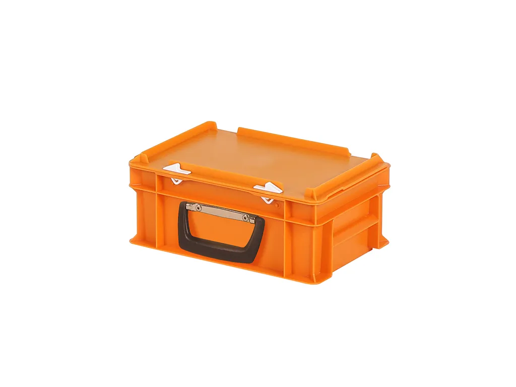 SOLID LINE Kunststoffkoffer - 300 x 200 x H 133 mm - Orange - Behälter mit Deckel und Griff