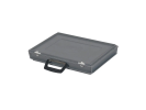 Koffer - 400 x 300 x H 65 mm - grijs - stapelbak met deksel en koffergreep