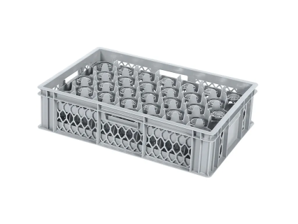 Gl&auml;serkiste BASIC - 600 x 400 x H 154 mm f&uuml;r 33 Gl&auml;ser - max. Glash&ouml;he 125 mm - max. &Oslash; 75 mm