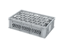 Glazenkrat 600 x 400 mm - voor 33 glazen: max. hoogte 143 mm / max. &Oslash; 75 mm - dubbele vakverdeling - grijs