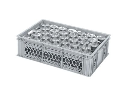 Gl&auml;serkiste BASIC - 600 x 400 x H 171 mm f&uuml;r 33 Gl&auml;ser - max. Glash&ouml;he 143 mm - max. &Oslash; 75 mm