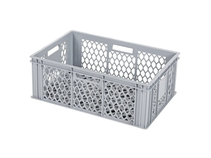 Stacking crate R122 - 600 x 400 x H 224 mm - grey