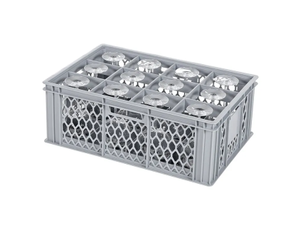 Casier &agrave; verres BASIC - 600 x 400 x H 224 mm pour 12 verres - ht. de verre max. 196mm - &Oslash; max. 116mm