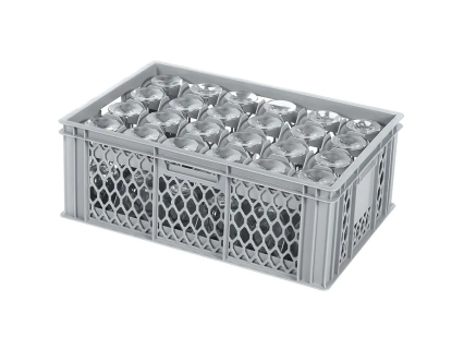 Gl&auml;serkiste BASIC - 600 x 400 x H 224 mm f&uuml;r 24 Gl&auml;ser - max. Glash&ouml;he 196 mm - max. &Oslash; 85 mm