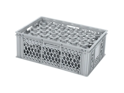 Gl&auml;serkiste BASIC - 600 x 400 x H 224 mm f&uuml;r 33 Gl&auml;ser - max. Glash&ouml;he 196 mm - max. &Oslash; 75 mm