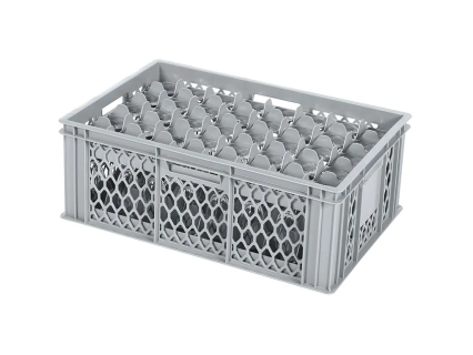 Gl&auml;serkiste BASIC - 600 x 400 x H 224 mm f&uuml;r 40 Gl&auml;ser - max. Glash&ouml;he 196 mm - max. &Oslash; 65 mm