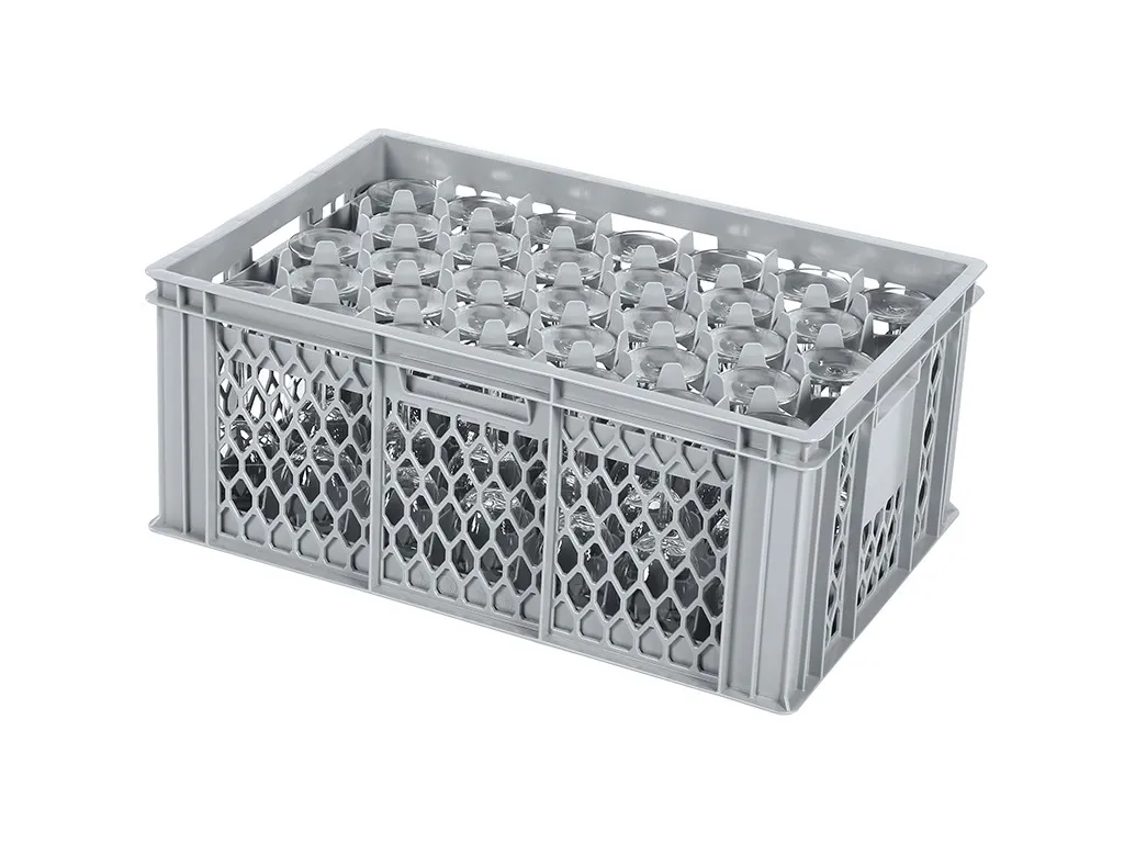 Glass crate BASIC - 600 x 400 x H 250 mm for 33 glasses - max. height 222 mm - max. Ø 75 mm