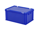 Dekselbak - 600 x 400 x H 295 mm - versterkte bodem - blauw