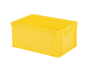 Stapelbak - 600 x 400 x H 280 mm - gesloten handgrepen - versterkte bodem - geel