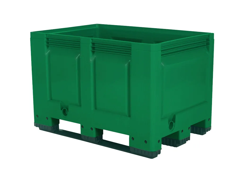 BIG BOX Kunststoff Palettenbox - 1200 x 800 mm - auf 3 Kufen - Grün