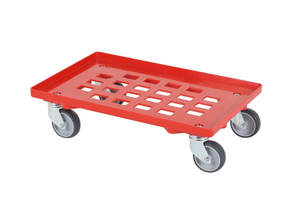 Transportroller light 610x410mm Gitter 4 lenkr. verz. rot