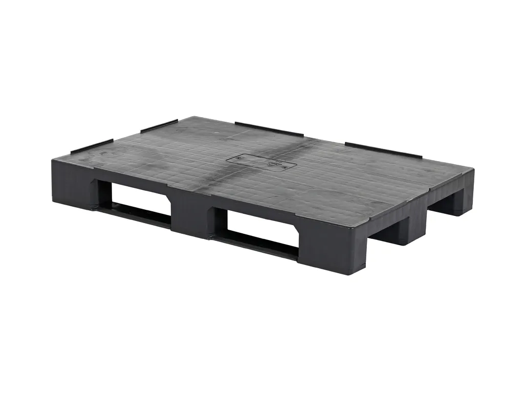 Plastic  pallet - 1200 x 800 mm - 3 runners - closed deck - with rim