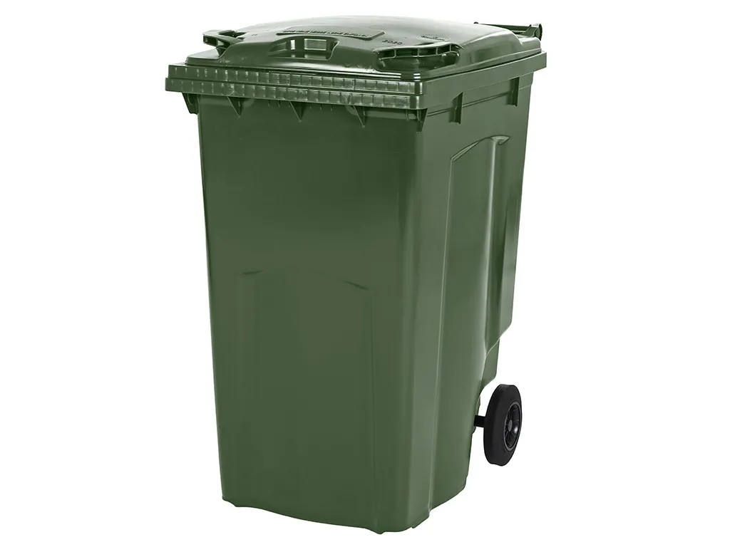 Two-wheeled 340 litre waste container - green