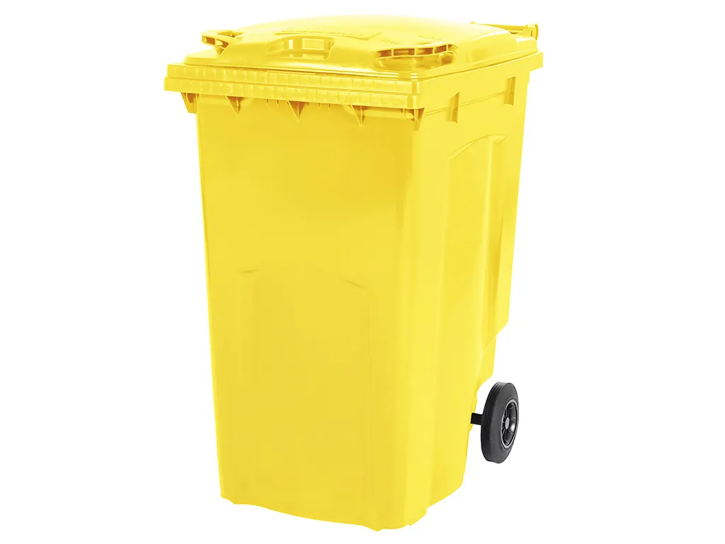 Two-wheeled 340 litre waste container - yellow
