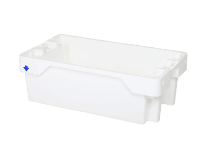 Viskist 40 kg - 800 x 450 x H 270 mm - met afwateringsgaten - naturelwit