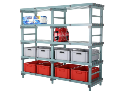 Kunststoff Euro-Regal 2000x600xH1770mm grün/grau