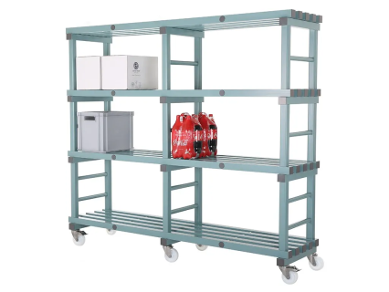 Kunststoff Euro-Regal 2000x500xH1780mm auf Räder grün/grau