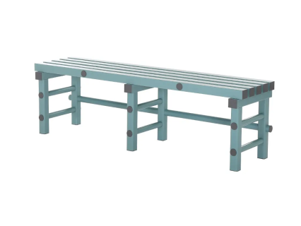 Kunststoff Sitzbank 1500x400xH450mm grün/grau