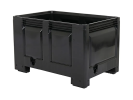 Caisse-palette BIG BOX - 1200 &times; 800 mm - ferm&eacute;e - 4 pieds - noir