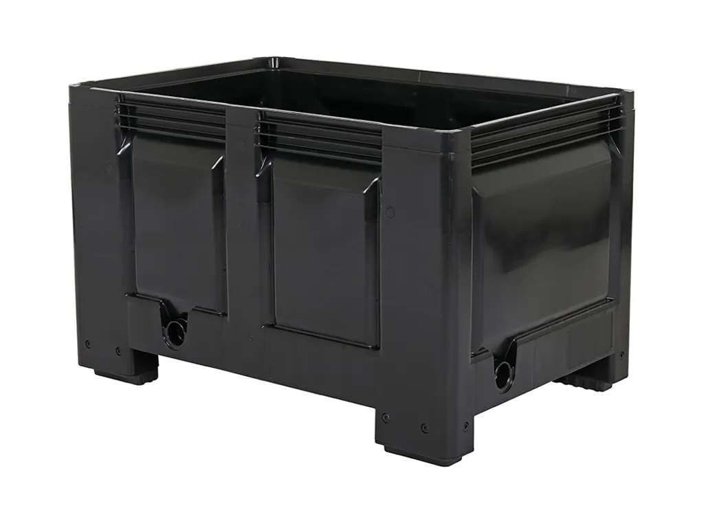 BIG BOX kunststof palletbox - 1200 x 800 mm - op 4 poten - zwart