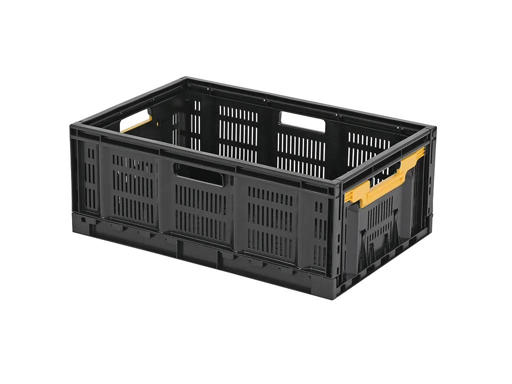 Folding crate - 600 x 400 x H 233 mm - black