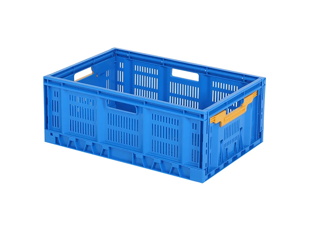 Folding crate - 600 x 400 x H 233 mm - blue