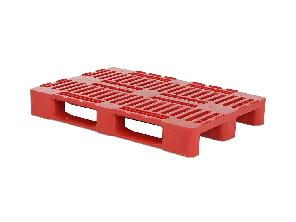 Euro pallet - H1 - 1200 x 800 mm - Red (with rims - without centring ridges)