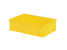 Stapelbak - 600 x 400 x H 175 mm - gesloten handgrepen - gladde bodem - geel