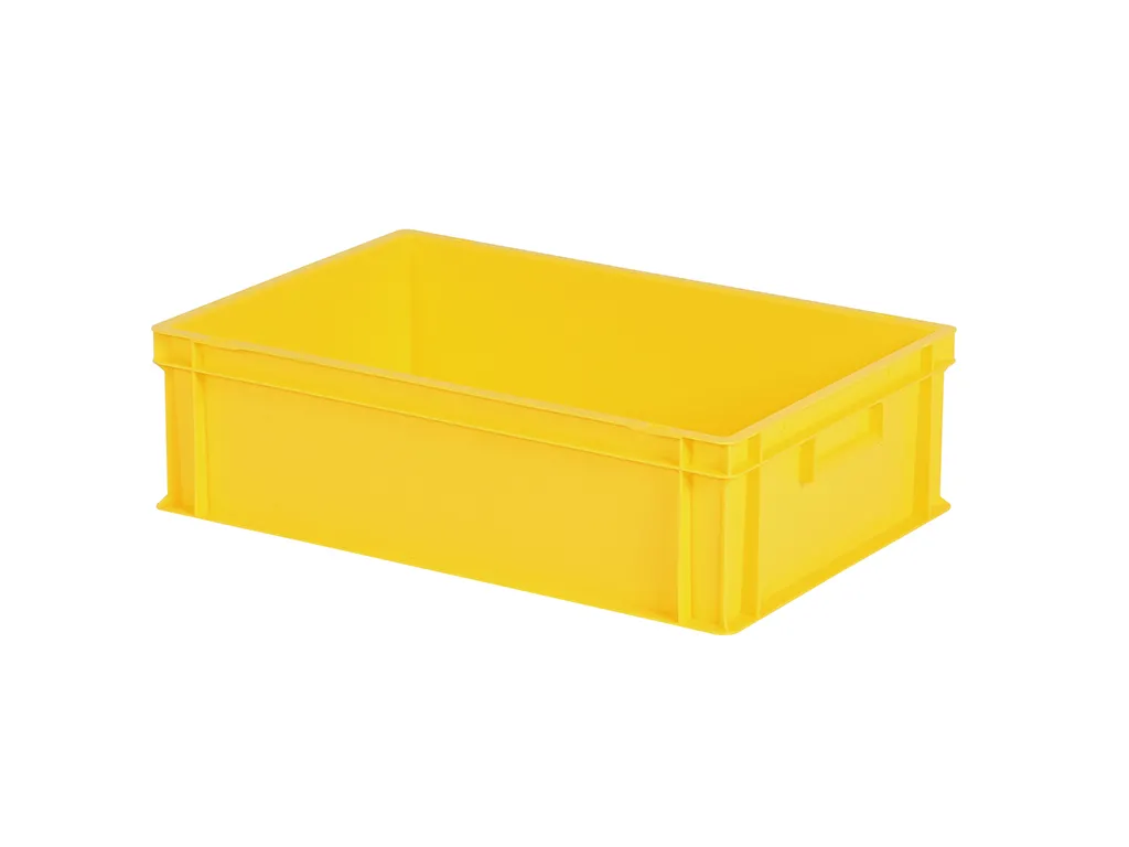Bac gerbable Euronorm - 600 x 400 x H 175 mm - Jaune (fond lisse)