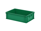 Stapelbak - 600 x 400 x H 175 mm - gesloten handgrepen - gladde bodem - groen