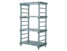 Kunststof rek / Euro stelling - 1000 x 600 x H 1820 mm - 4 schappen - tussenruimte 500 mm - groen / grijs