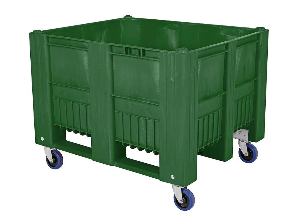 CB3 Kunststoff Palettenbox - 1200 x 1000 mm - auf 4 Rollen - Grün
