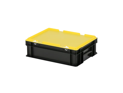 Combicolor dekselbak - 400 x 300 x H 133 mm (gladde bodem) - zwart-geel