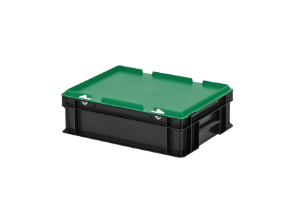 Combicolor dekselbak - 400 x 300 x H 133 mm (gladde bodem) - zwart-groen