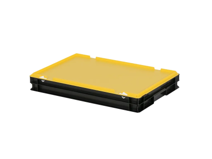 Combicolor dekselbak - 600 x 400 x H 90 mm (gladde bodem) - zwart-geel