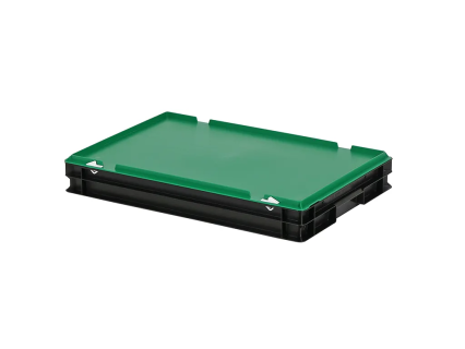 Combicolor dekselbak - 600 x 400 x H 90 mm (gladde bodem) - zwart-groen