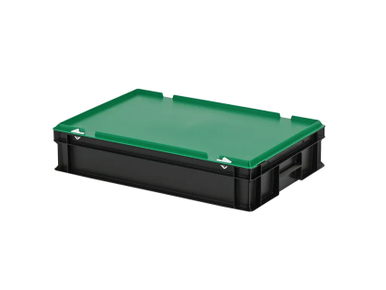 Combicolor dekselbak - 600 x 400 x H 135 mm (gladde bodem) - zwart-groen