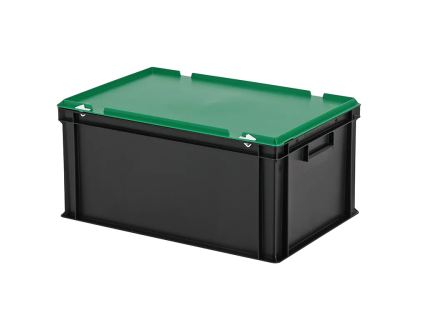 Combicolor dekselbak - 600 x 400 x H 295 mm (versterkte bodem) - zwart-groen