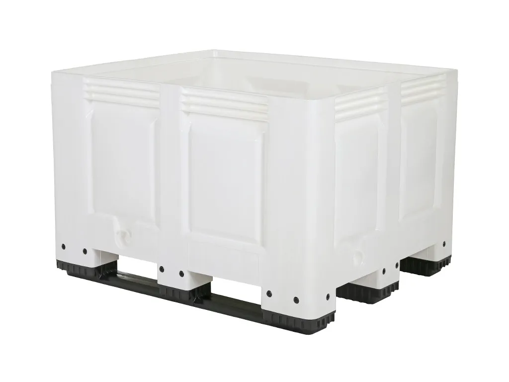 BIG BOX Kunststoff Palettenbox - 1200 x 1000 mm - auf 3 Kufen - Weiß