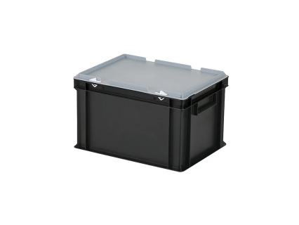 Combicolor dekselbak - 400 x 300 x H 250 mm (gladde bodem) - zwart-grijs