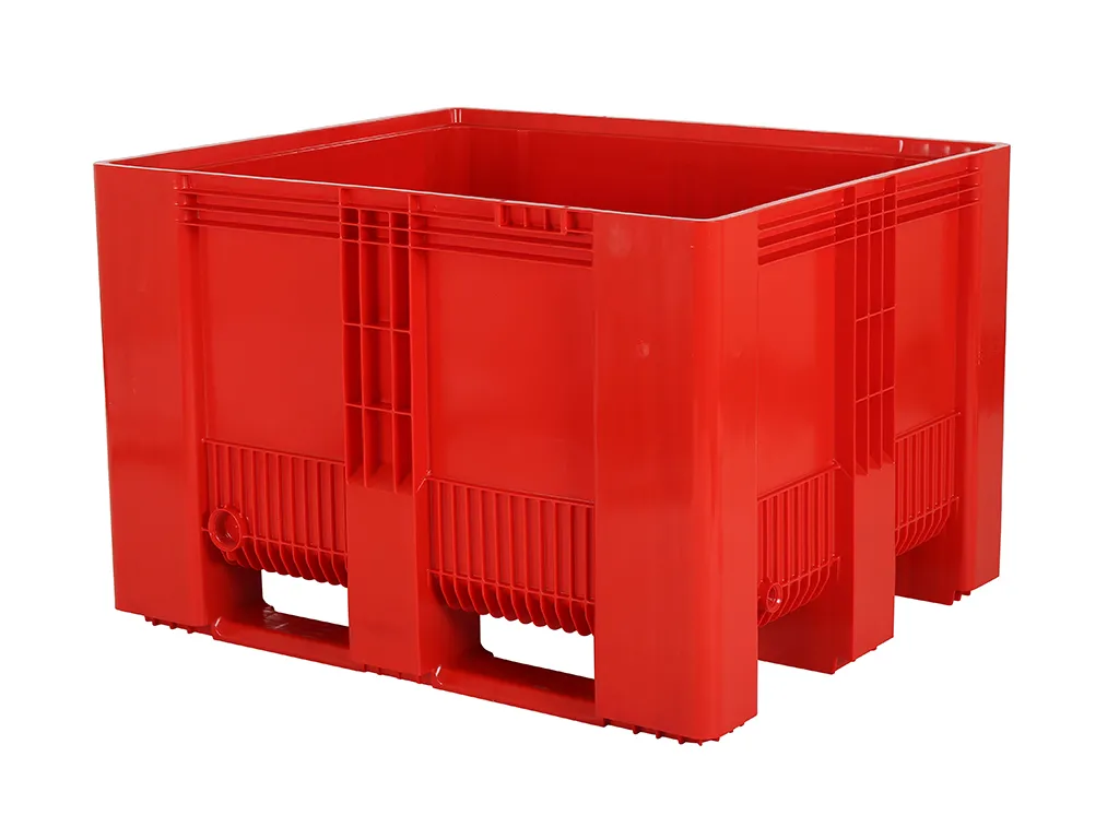 SB3 Kunststoff Palettenbox - 1200 x 1000 mm - auf 3 Kufen - Rot