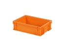 Stapelbak - 400 x 300 x H 120 mm - gesloten handgrepen - gladde bodem - oranje