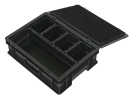 Koffer met inzetbakken - 400 x 300 x H 133 mm - zwart - met 5 stuks inzetbakken resp. 1/2-1/8 - zwart