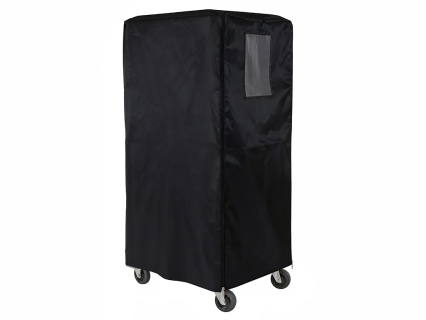 Abdeckhaube 820 x 680 x H 1500 mm - f&uuml;r Rollcontainer / Euronorm - Polyester - 2 Rei&szlig;verschl&uuml;sse - mit Dokumentenhalter - schwarz